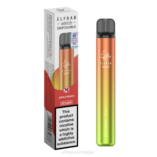 ELFBAR 600V2 Disposable Vape - 20mg P06N11 Apple Peach