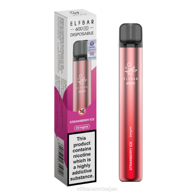 ELFBAR 600V2 Disposable Vape - 20mg P06N14 Strawberry Ice