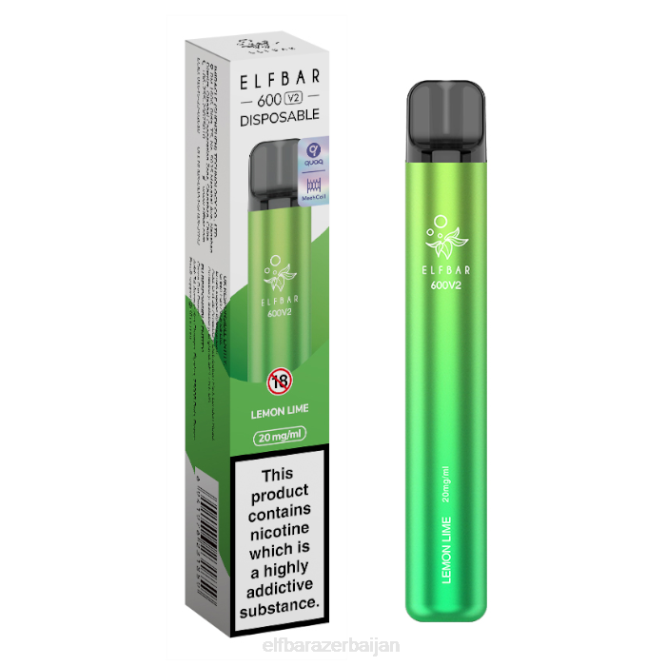 ELFBAR 600V2 Disposable Vape - 20mg P06N15 Lemon Lime