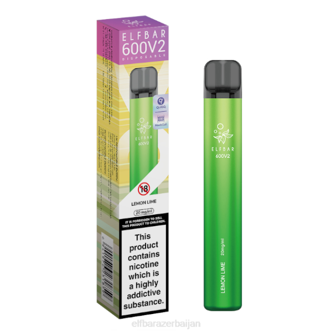 ELFBAR 600V2 Disposable Vape - 20mg P06N15 Lemon Lime