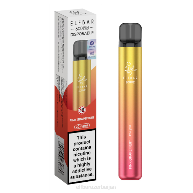 ELFBAR 600V2 Disposable Vape - 20mg P06N19 Pink Grapefruit