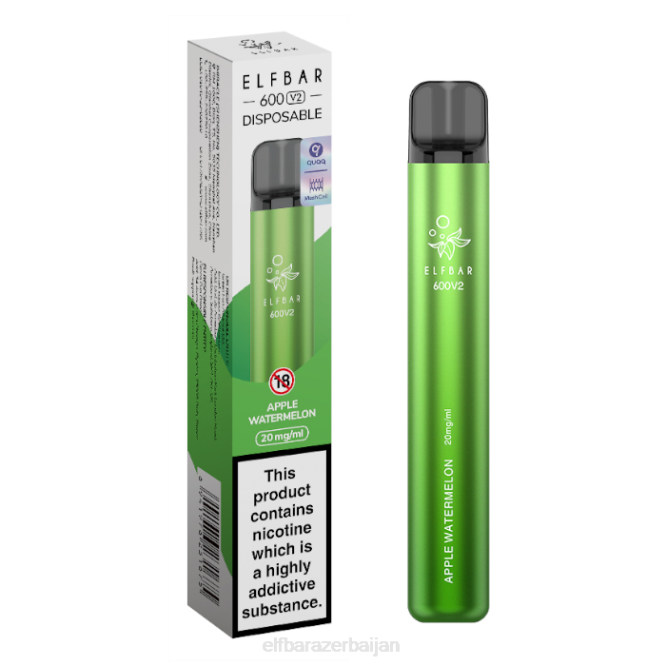 ELFBAR 600V2 Disposable Vape - 20mg P06N21 Apple Watermelon