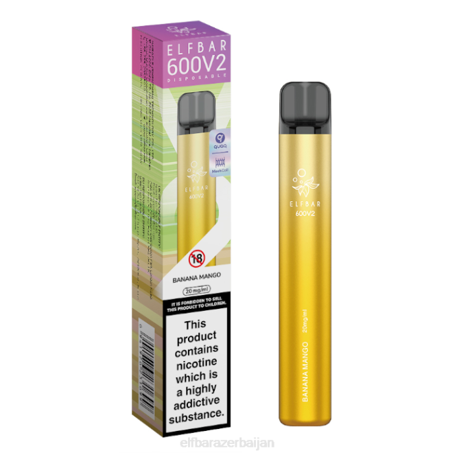 ELFBAR 600V2 Disposable Vape - 20mg P06N22 Banana Mango