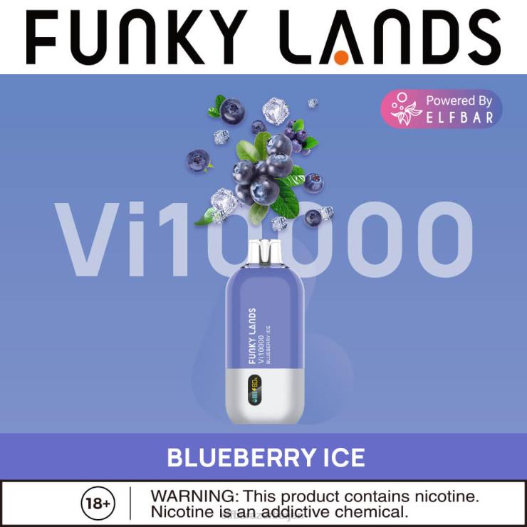 FFH2V151 ELFBAR Funky Lands Best Flavor Disposable Vape Vi10000 Iced Series Blueberry Ice