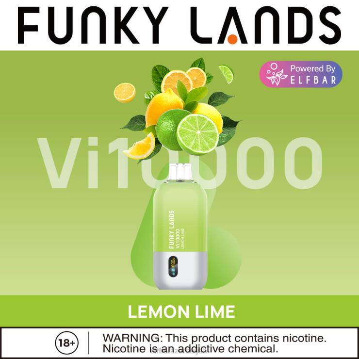 FFH2V153 ELFBAR Funky Lands Best Flavor Disposable Vape Vi10000 Iced Series Lemon Lime