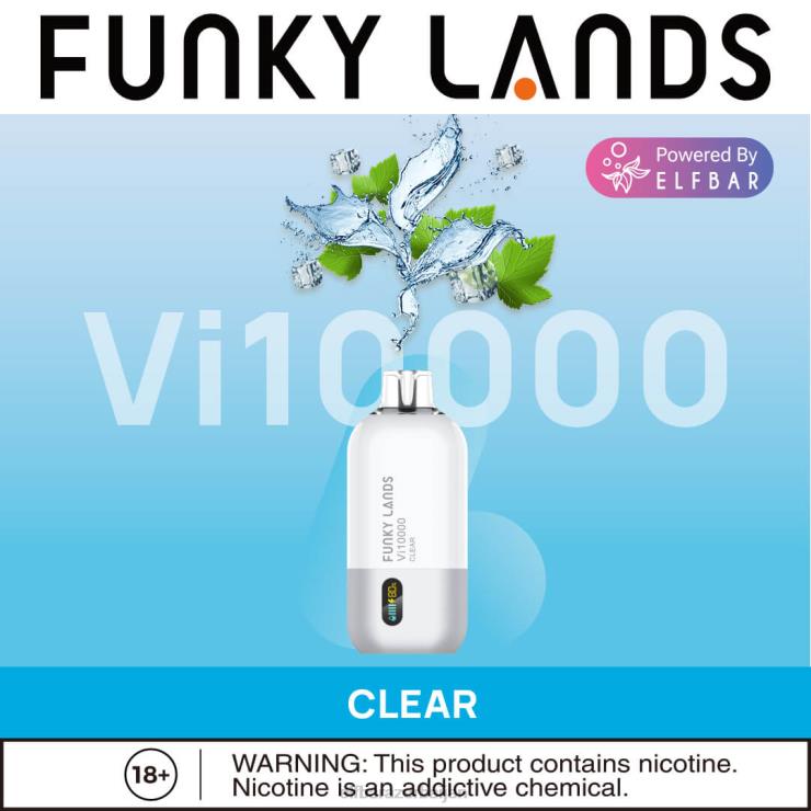 FFH2V169 ELFBAR Funky Lands Disposable Vape Vi10000 Puffs Clear