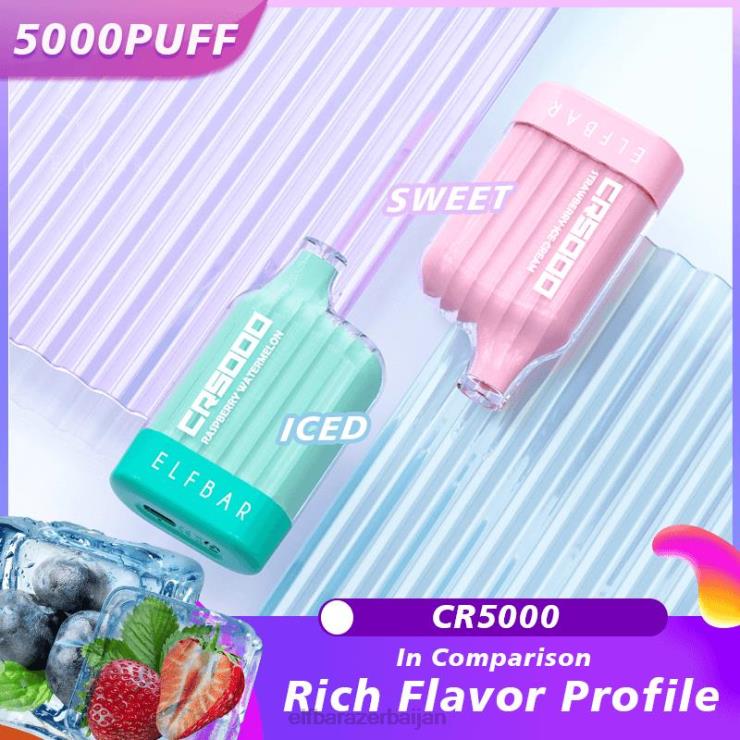 FFH2V25 ELFBAR CR5000 Disposable Vape 5000 Puffs Peach Strawberry Watermelon