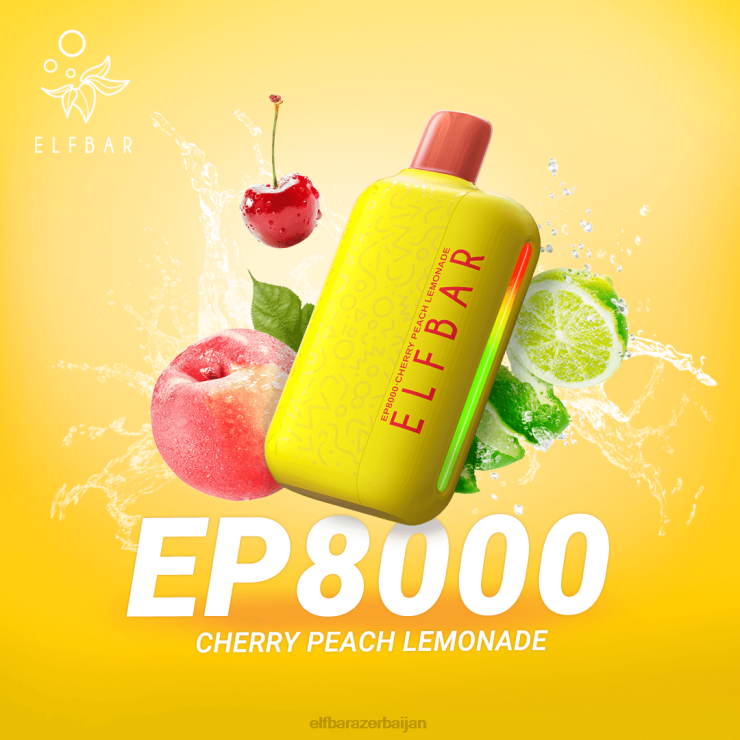 FFH2V58 ELFBAR Disposable Vape New EP8000 Puffs Cherry Peach Lemonade