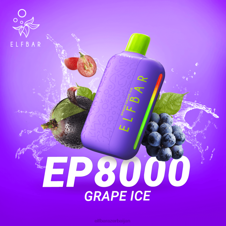 FFH2V59 ELFBAR Disposable Vape New EP8000 Puffs Grape Ice