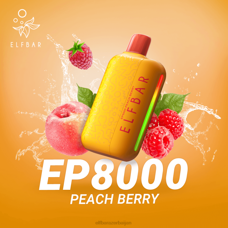 FFH2V64 ELFBAR Disposable Vape New EP8000 Puffs Peach Berry