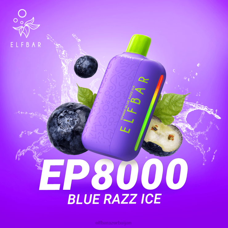 FFH2V65 ELFBAR Disposable Vape New EP8000 Puffs Blue Razz Ice