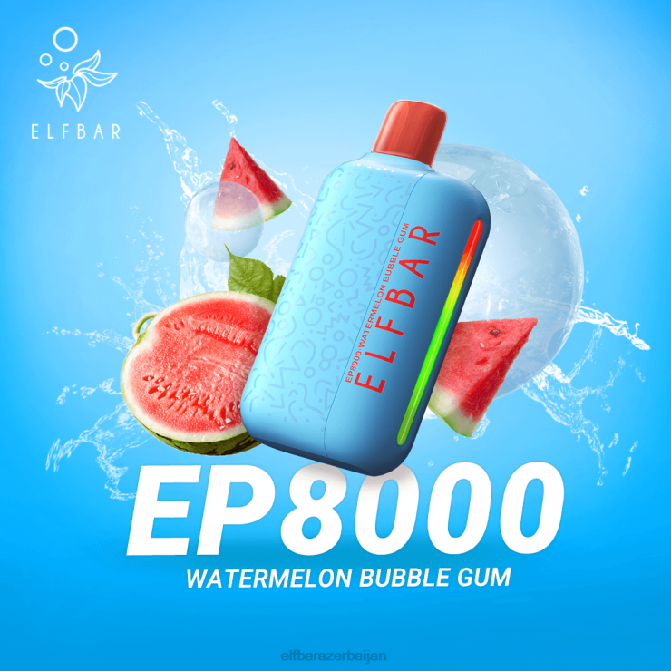 FFH2V66 ELFBAR Disposable Vape New EP8000 Puffs Watermelon Bubble Gum