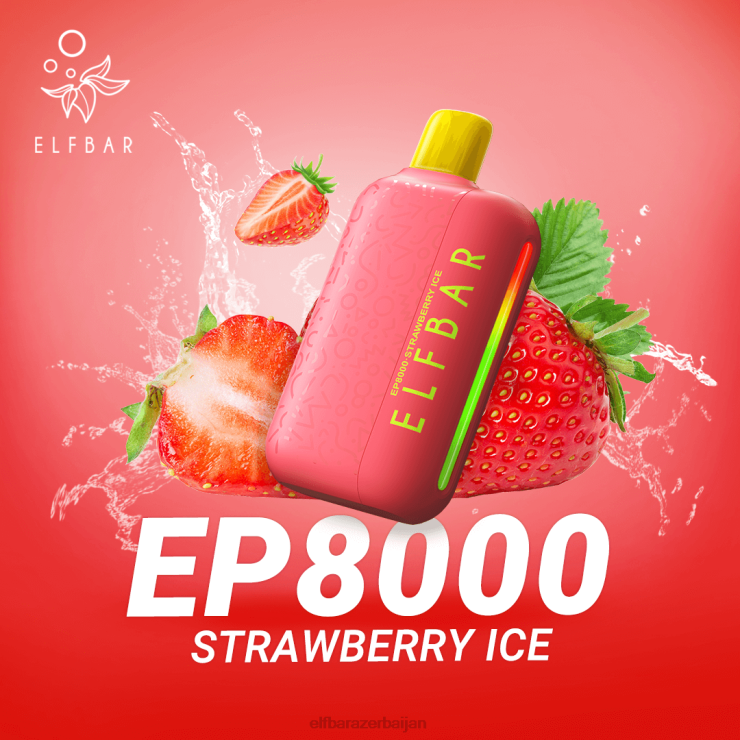 FFH2V76 ELFBAR Disposable Vape New EP8000 Puffs Strawberry Ice