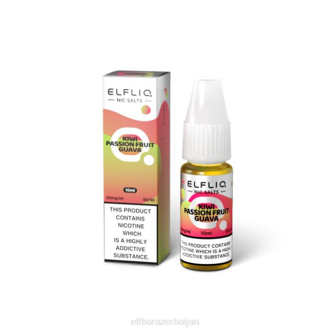 ELFBAR ELFLIQ Kiwi Passion Fruit Guava Nic Salts - 10ml-20 mg/ml P06N210