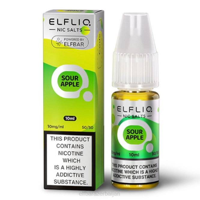 ELFBAR ElfLiq Nic Salts - Sour Apple - 10ml-10 mg/ml P06N169