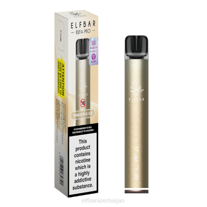 ELFBAR ELFA PRO Pod Kit - Rechargeable P06N75 Dark Gold + Pineapple Ice Prefilled Pod