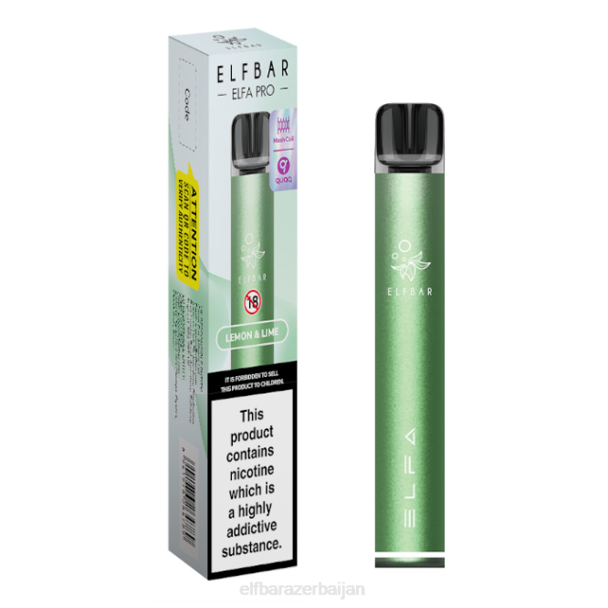 ELFBAR ELFA PRO Pod Kit - Rechargeable P06N76 Twilight Green + Lemon & Lime Prefilled Pod