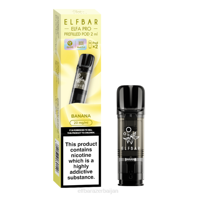 ELFBAR ELFA PRO Prefilled Pods - 20mg - 2PK P06N78 Banana