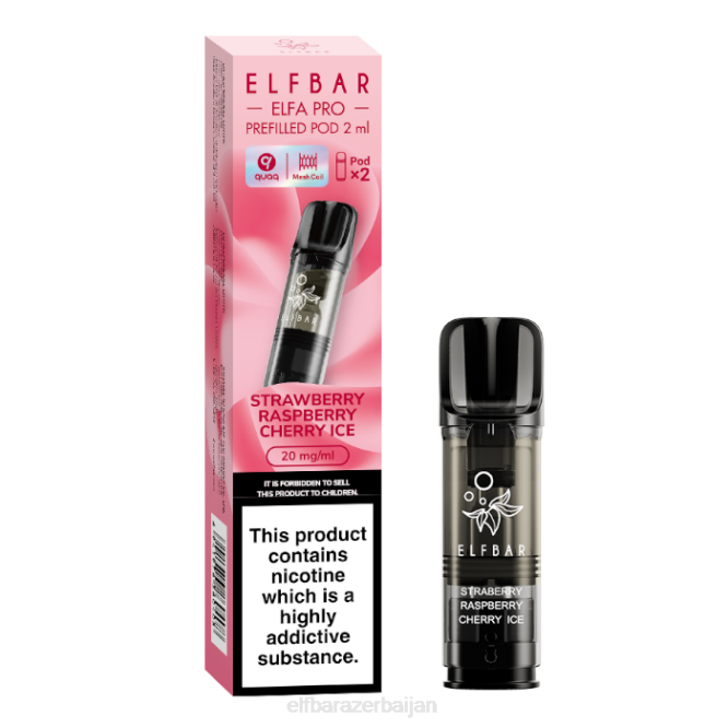 ELFBAR ELFA PRO Prefilled Pods - 20mg - 2PK P06N92 Strawberry Raspberry Cherry Ice