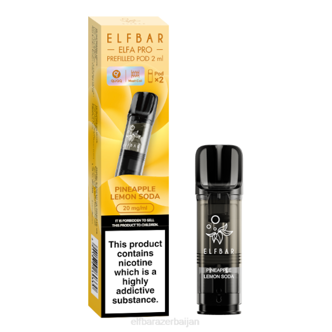 ELFBAR ELFA PRO Prefilled Pods - 20mg - 2PK P06N96 Pineapple Lemon Qi