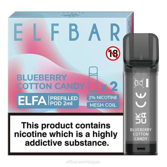 ELFBAR Elfa Pre-Filled Pod - 2ml - 20mg (2 Pack) P06N124 Blueberry Cotton Candy