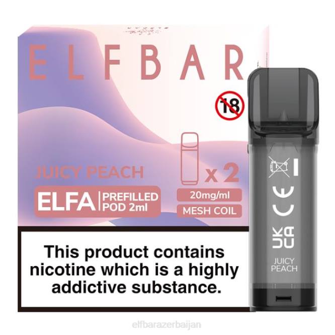 ELFBAR Elfa Pre-Filled Pod - 2ml - 20mg (2 Pack) P06N125 Juicy Peach