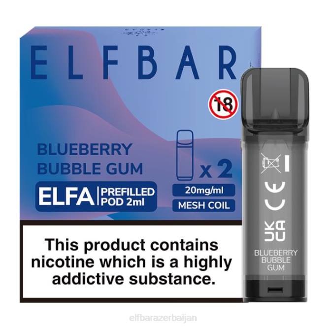 ELFBAR Elfa Pre-Filled Pod - 2ml - 20mg (2 Pack) P06N126 Blueberry Bubble Gum