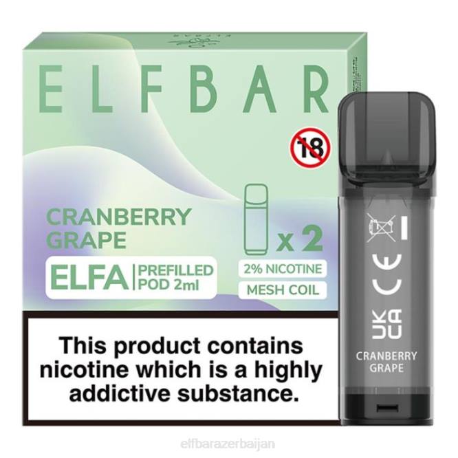 ELFBAR Elfa Pre-Filled Pod - 2ml - 20mg (2 Pack) P06N127 Cranberry Grape