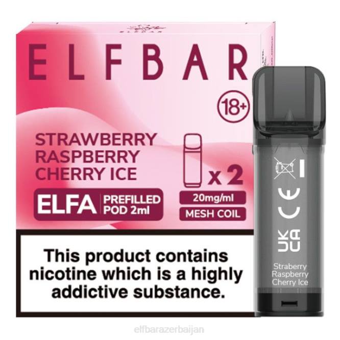 ELFBAR Elfa Pre-Filled Pod - 2ml - 20mg (2 Pack) P06N129 Strawberry Raspberry Cherry Ice