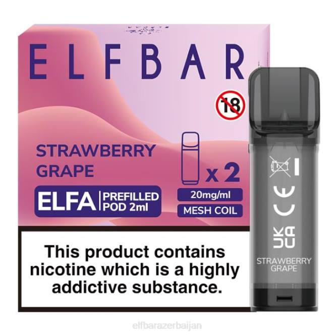 ELFBAR Elfa Pre-Filled Pod - 2ml - 20mg (2 Pack) P06N130 Strawberry Grape