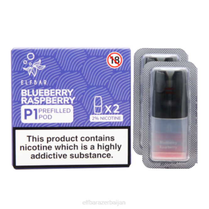 ELFBAR Mate 500 P1 Pre-Filled Pods - 20mg (2 Pack) P06N157 Blueberry Raspberry