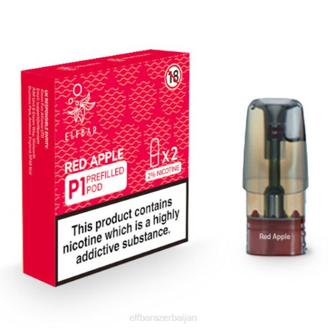 ELFBAR Mate 500 P1 Pre-Filled Pods - 20mg (2 Pack) P06N161 Red Apple