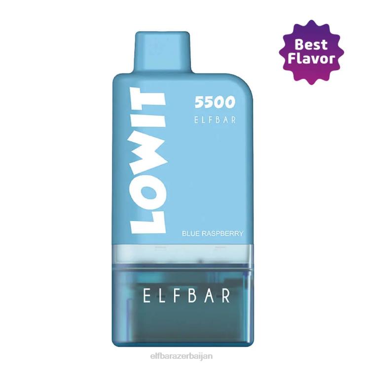 FFH2V134 ELFBAR Prefilled Pod Kit LOWIT 5500 2%Nic Blue Raspberry Blue Raspberry+Blue Battery